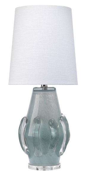 Talon Glass Table Lamp with Linen Shade
