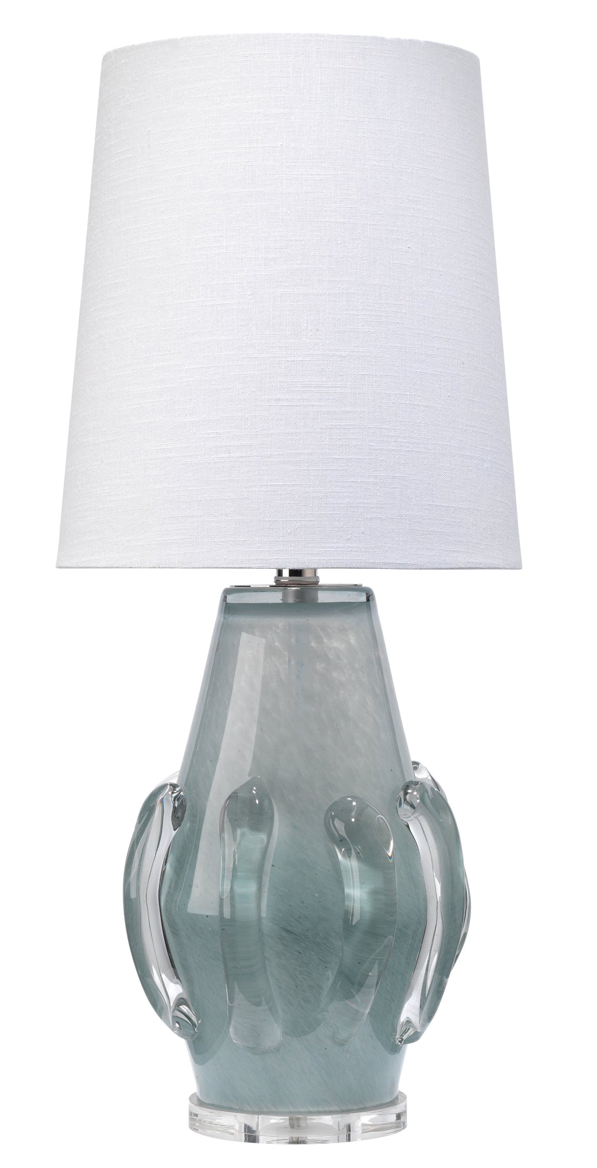Talon Glass Table Lamp with Linen Shade