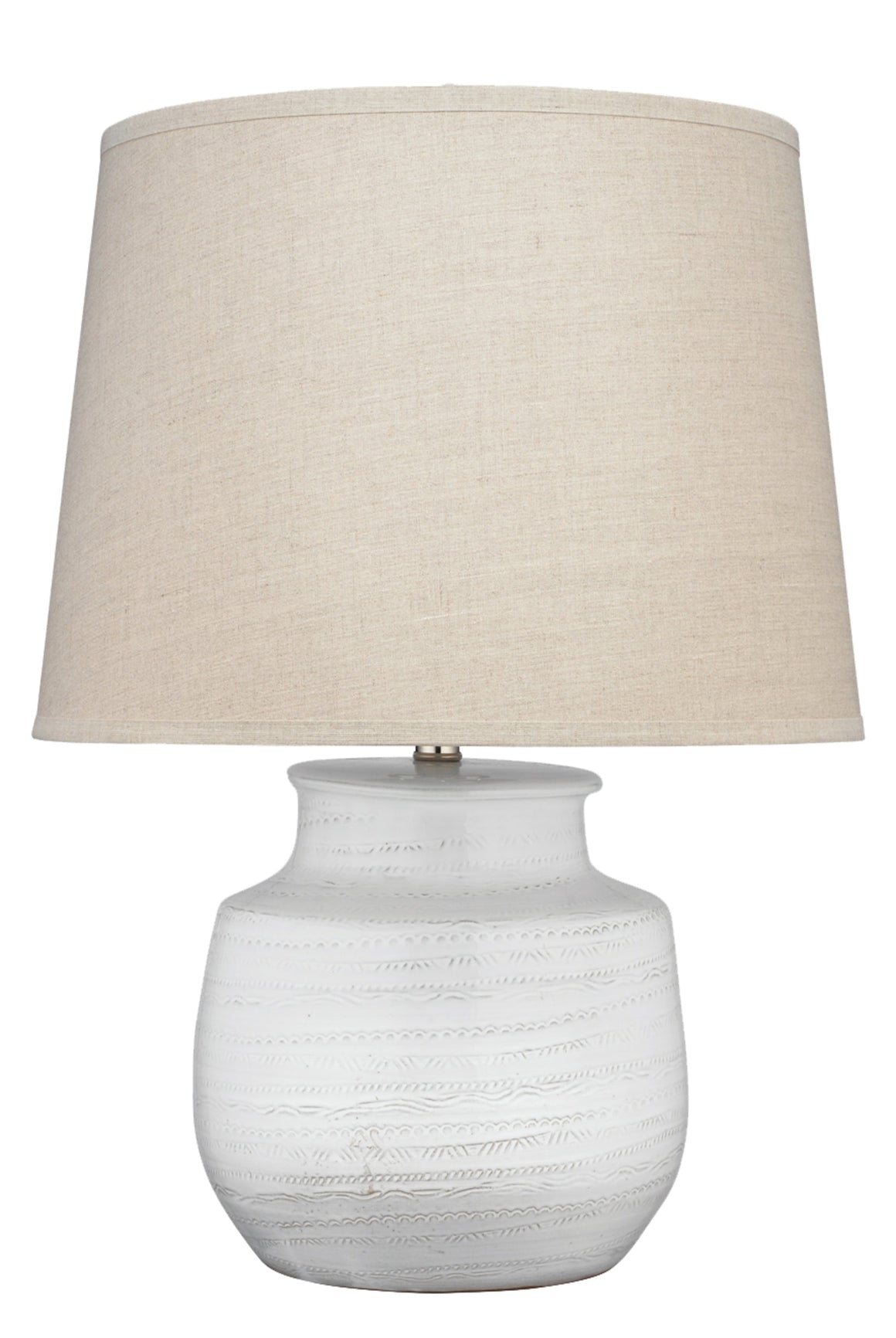 Trace Ceramic Table Lamp with Linen Shade