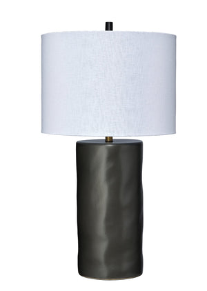 Undertow Ceramic Table Lamp with Linen Shade, Charcoal