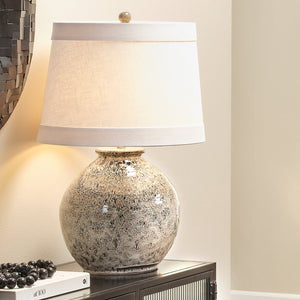 Vagabond Ceramic Table Lamp with Linen Shade