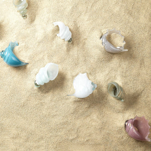 Triton Shell in Steel Blue Blown Glass