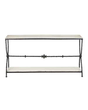 Agora White Travertine Console Table