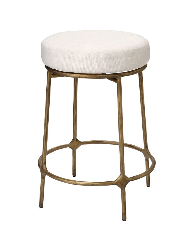 Asteria Iron Counter Stool, Antique Brass