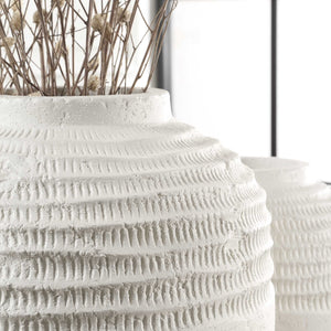 Uttermost Luna Ridge White Ceramic Vases Set/2