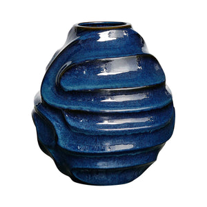 Uttermost Helix Swirl Blue Vase