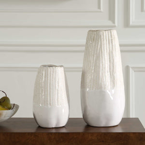 Uttermost Echo Ridge White Vases Set/2