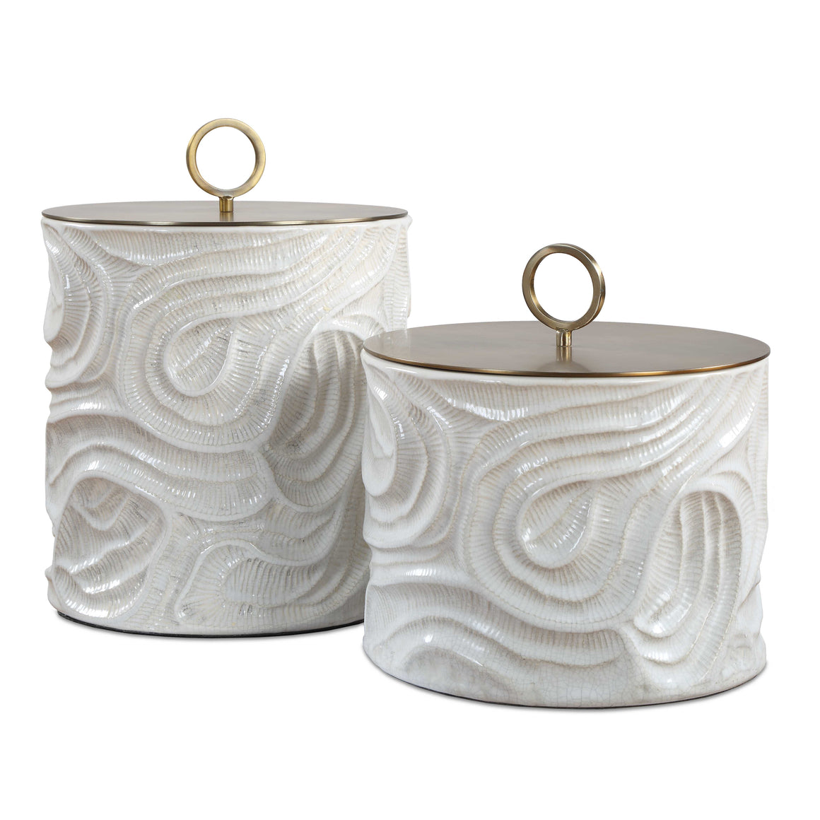 Uttermost Ivory Tide Indoor-Outdoor Canisters, Set/2