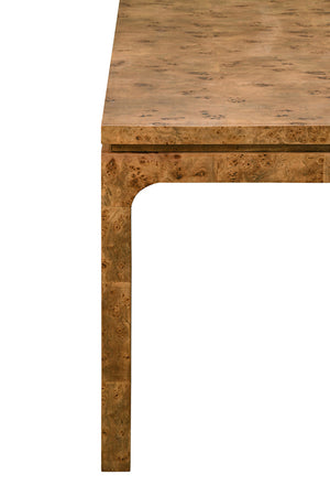 Adams Modern Dining Table in Dark Burl Wood