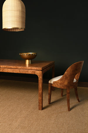 Adams Modern Dining Table in Dark Burl Wood