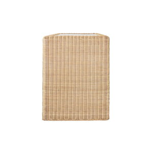Adrien Two drawer Waterfall Edge Desk in Woven Rattan