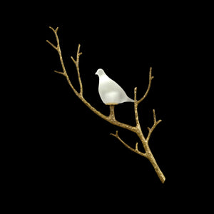 White Lazurite Dove And Brass Wall Sconce I