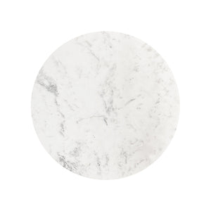 Alina Side Table with Round White and Grey Marble Top