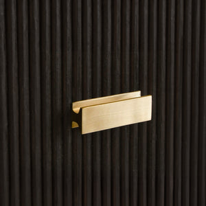 Andre Two Drawer Side Table with Fluted Detail in Black