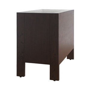 Andre Two Drawer Side Table with Fluted Detail in Natural Oak