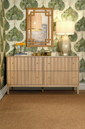 Geneva Mirror in Natural Rattan
