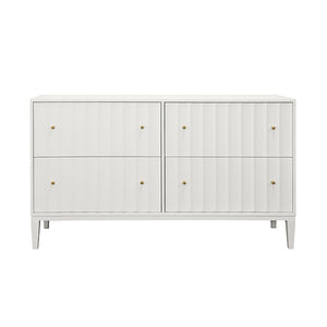 Angus Four Drawer Chest in Matte White Lacquer