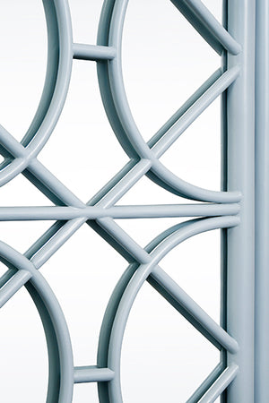 Aria Mirror in Rattan Painted Light Blue