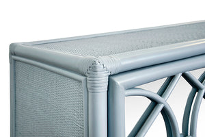 Aria Mirror in Rattan Painted Light Blue