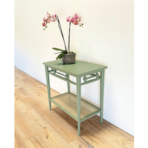 Abigail Side Table with Cane Shelf