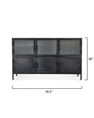 Vitrino 6 Door Console in Black Metal