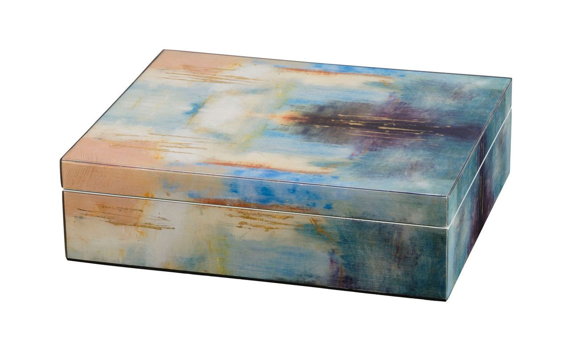 Colorwash Laquered Box, Blue