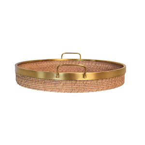 Babs Tray with Brass Rim and Handles