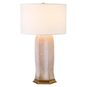 Barron Table Lamp in Blush Reactive Glaze
