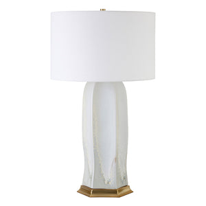 Barron Table Lamp in White Reactive Glaze