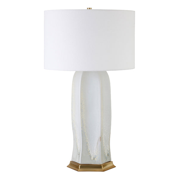 Barron Table Lamp in White Reactive Glaze