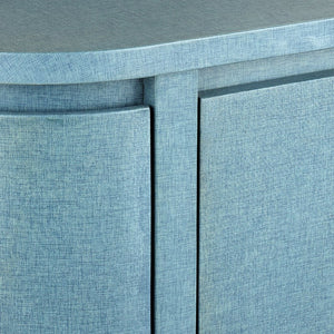 Briallen Blue Demi-Lune - Lacquered Linen/Polished Nickel