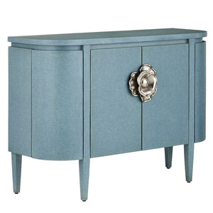 Briallen Blue Demi-Lune - Lacquered Linen/Polished Nickel