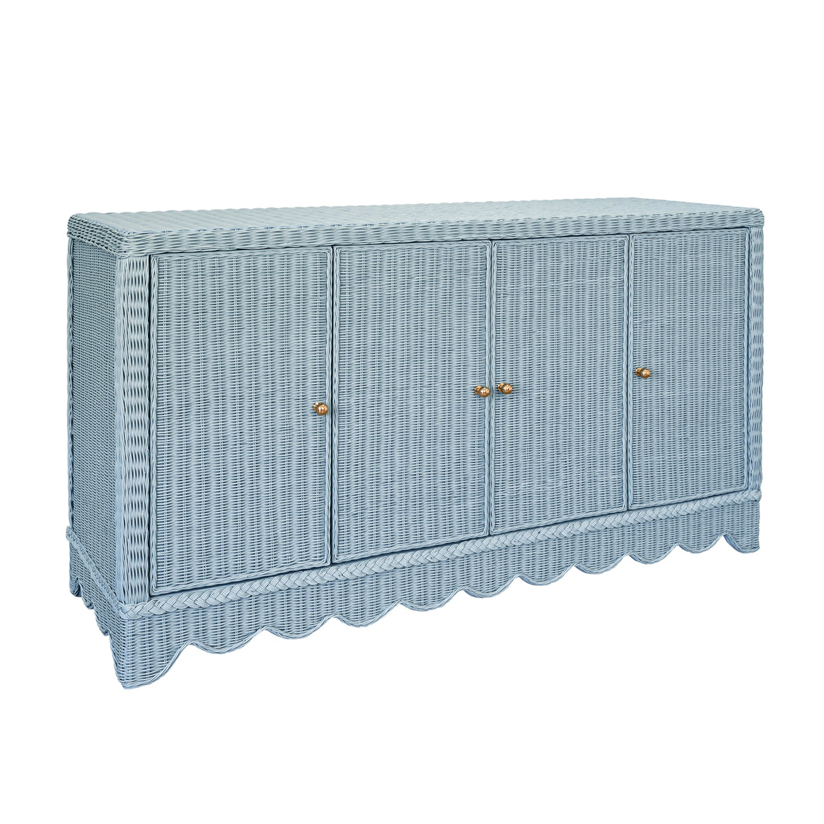 Beatrice Buffett In Painted Light Blue Rattan