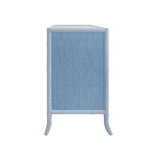 Beckett Four Drawer Chest with Bamboo Detail in Blue
