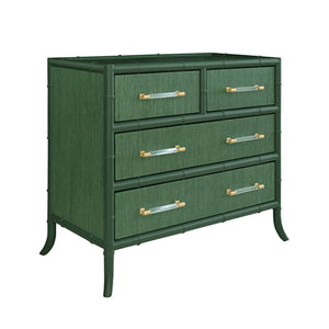 Beckett Four Drawer Chest with Bamboo Detail in Green