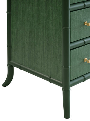 Beckett Four Drawer Chest with Bamboo Detail in Green
