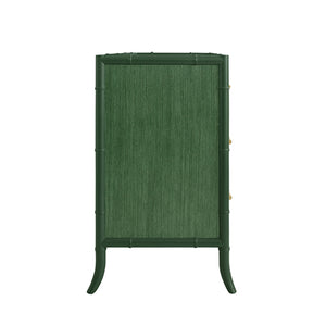 Beckett Four Drawer Chest with Bamboo Detail in Green