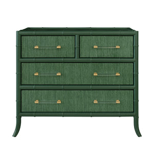 Beckett Four Drawer Chest with Bamboo Detail in Green