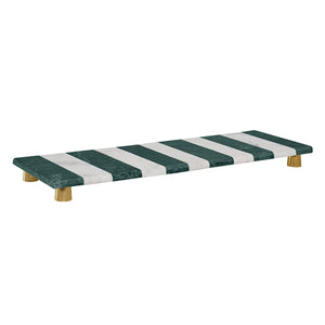 Freen and White Marble Tray with Brass Feet