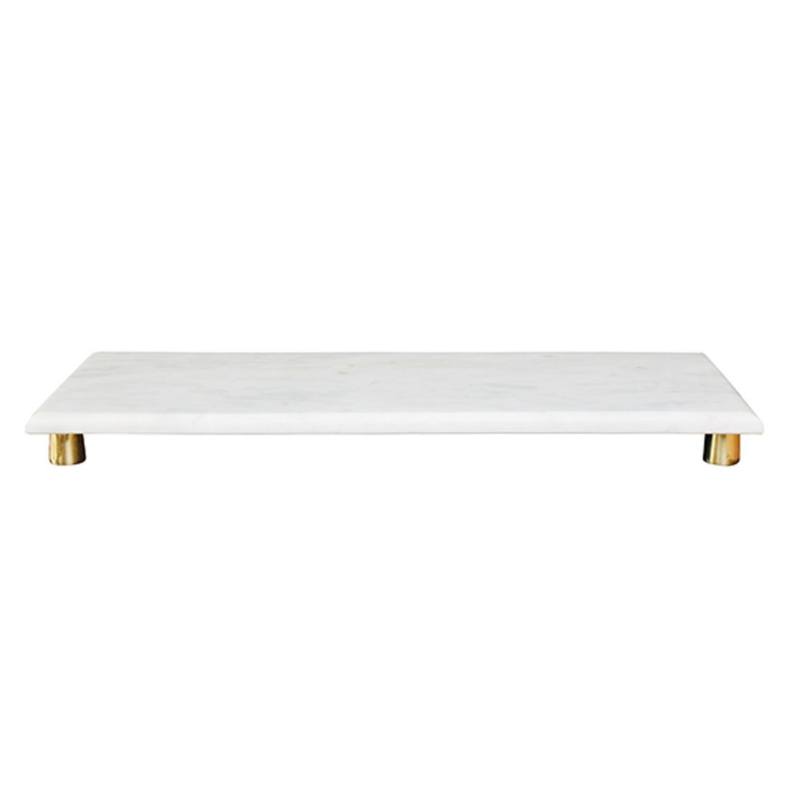 Beck White Marble Tray with Brass Feet