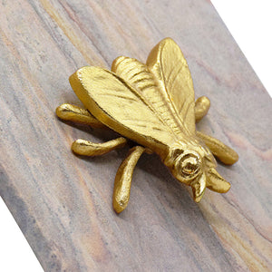 Bee Golden Brown Bidaser Marble Box with Brass Bee Top