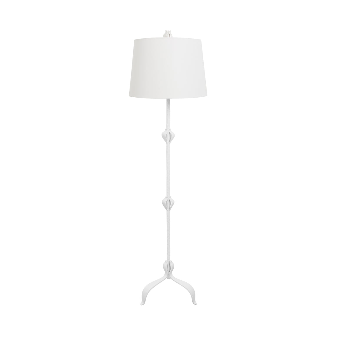 Belinda Three Leg Iron Floor Lamp with Matte White Powder Coat