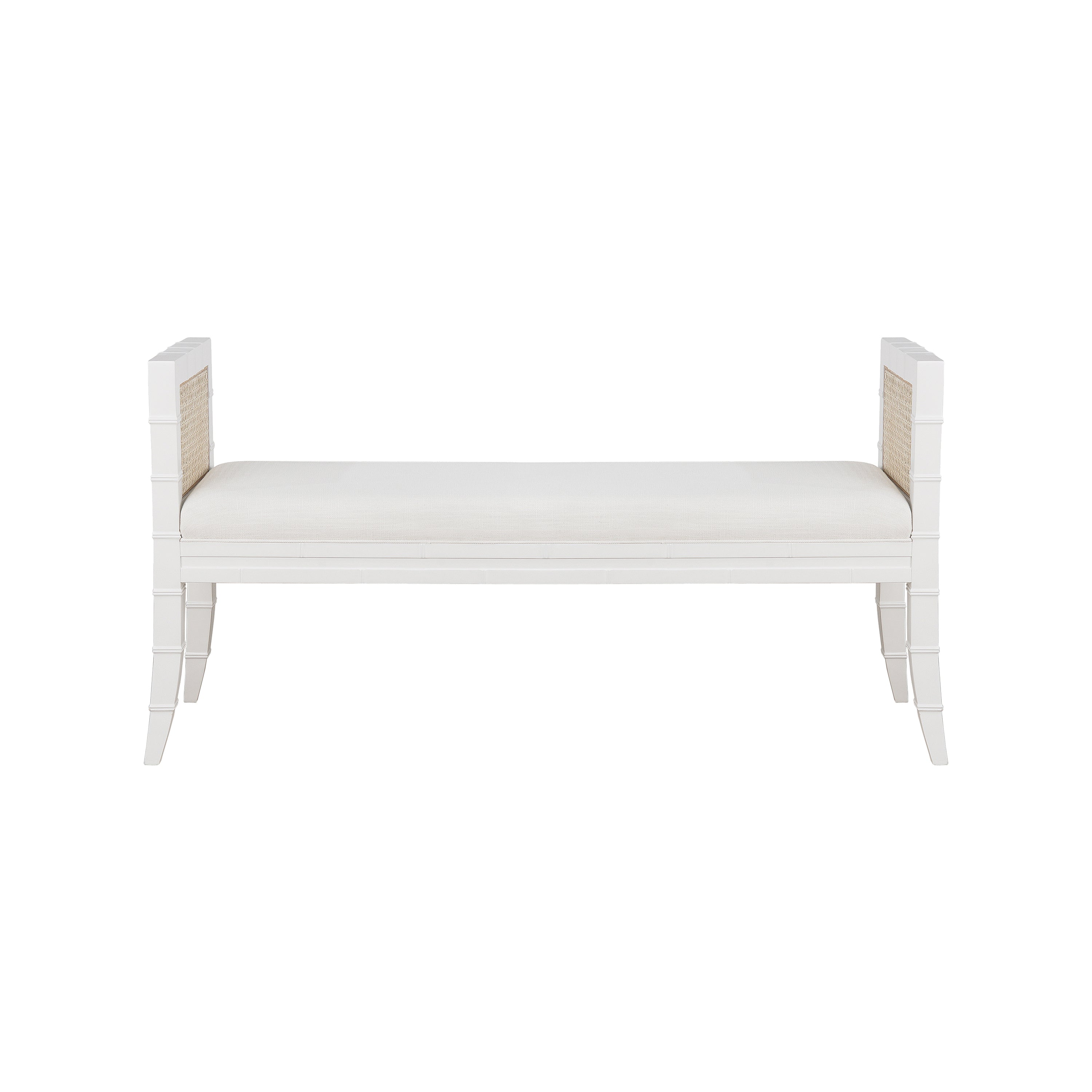 Benedict Square Edge Bamboo Detail Bench with Case Sides in Matte