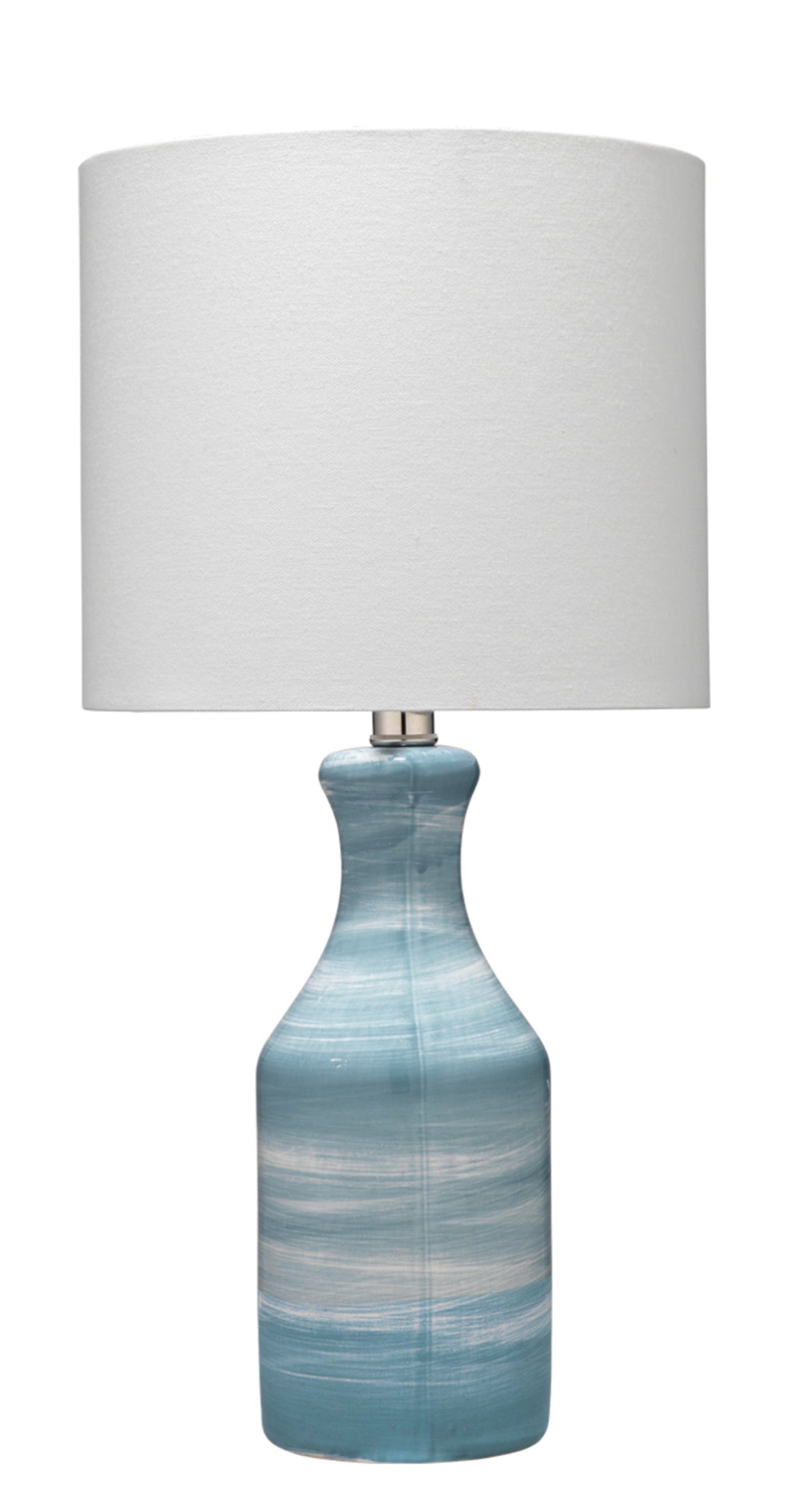 Bungalow Ceramic Table Lamp with Linen Shade, Blue