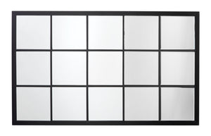 Tribecca Iron Grid Rectangle Wall Mirror, Black
