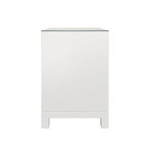 Blair Side Table in White Textured Linen