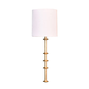 Blake Flush Iron Sconce with Ring Detail in Gold Leaf
