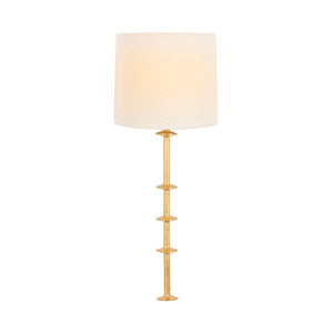 Blake Flush Iron Sconce with Ring Detail in Gold Leaf