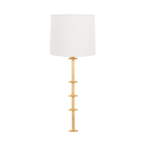 Blake Flush Iron Sconce with Ring Detail in Gold Leaf