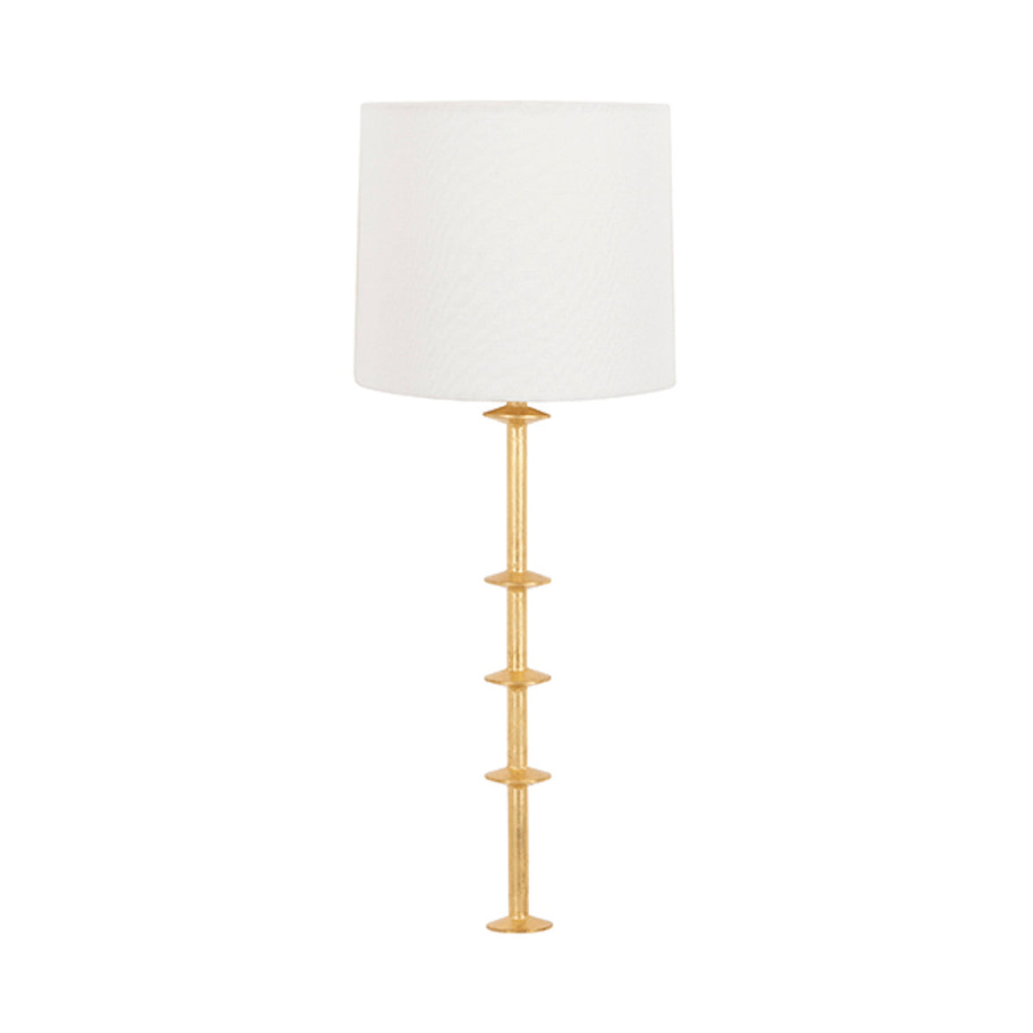 Blake Flush Iron Sconce with Ring Detail in Gold Leaf